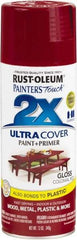 Rust-Oleum - Colonial Red, Gloss, Enamel Spray Paint - 8 to 12 Sq Ft per Can, 12 oz Container - Apex Tool & Supply