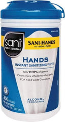 Nice Pak - Pre-Moistened Hand Cleaning Wipes - Canister, 5" x 7-1/2" Sheet Size, White - Apex Tool & Supply