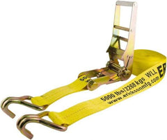 Erickson Manufacturing - 30' Long x 3" Wide, 15,000 Lb Basket Capacity, Polyester & Steel Web Sling - Yellow - Apex Tool & Supply