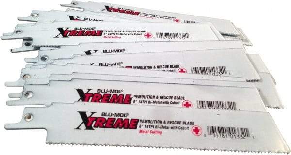 Disston - 12" Long x 1" Thick, Bi-Metal Reciprocating Saw Blade - Straight Profile, 14 TPI, Toothed Edge, Universal Shank - Apex Tool & Supply