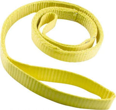 Erickson Manufacturing - 4' Long x 1" Wide, 2,400 Lb Vertical Capacity, 2 Ply, Polyester Web Sling - 1,920 Lb Choker Capacity, Yellow - Apex Tool & Supply