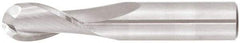 Niagara Cutter - 3/4" Diam, 1" LOC, 2 Flute Solid Carbide Ball End Mill - Uncoated, Single End, 3" OAL, 3/4" Shank Diam, Spiral Flute - Apex Tool & Supply
