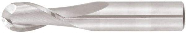 Niagara Cutter - 1/2" Diam, 3" LOC, 2 Flute Solid Carbide Ball End Mill - TiAlN Finish, Single End, 6" OAL, 1/2" Shank Diam, Spiral Flute - Apex Tool & Supply