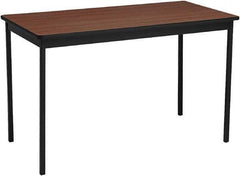 Barricks - 24" Long x 48" Wide x 30" High Stationary Utility Tables - 3/4" Thick, Walnut & Black, Wood Grain Laminate - Apex Tool & Supply