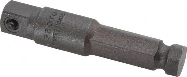 Proto - 3/8" Square Size Hex to Square Adapter - 7/16" Hex Drive, 2-3/4" OAL - Apex Tool & Supply