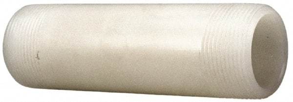 NIBCO - 1-1/2" Pipe, 4" Long PVDF Threaded Plastic Pipe Nipple - Schedule 80, Natural - Apex Tool & Supply