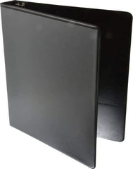 UNIVERSAL - 1" Sheet Capacity, 8-1/2 x 11", Deluxe Round Ring View Binder - Suede Grain Vinyl, Black - Apex Tool & Supply