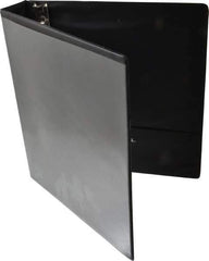 UNIVERSAL - 1-1/2" Sheet Capacity, 8-1/2 x 11", Deluxe Round Ring View Binder - Suede Grain Vinyl, Black - Apex Tool & Supply