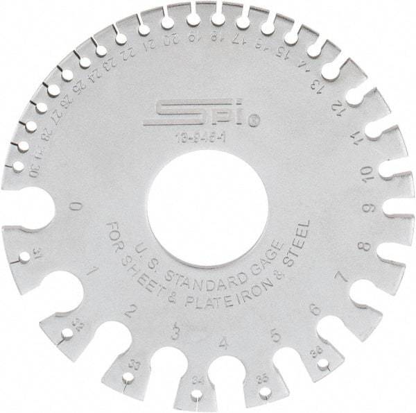 SPI - #36 Steel Wire and Sheet Metal Gage - Use with Uncoated Sheet and Plate Iron and Steel - Apex Tool & Supply
