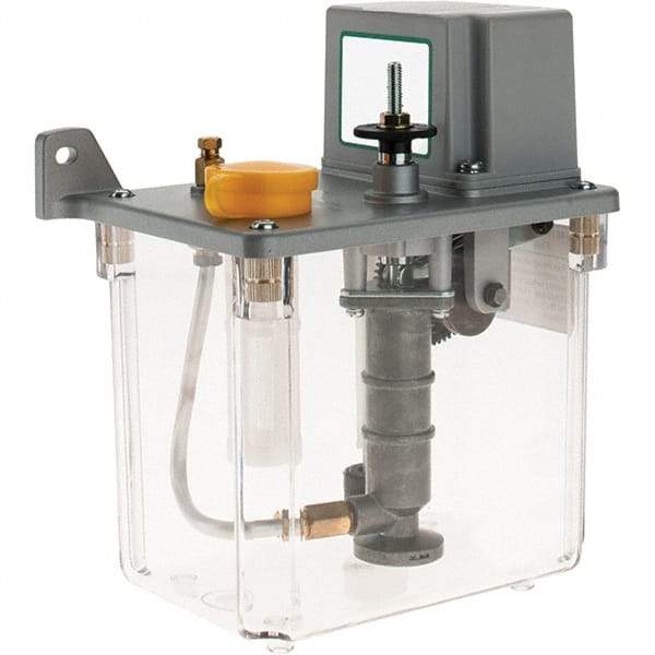 Trico - 2 L Reservoir Capacity, 15 cc Output per Cycle, 15 cc Output per Hour, Central Lubrication System Electric Pump - 0-60 min Interval Between Cycles, 165mm Wide x 255mm High, 110 Volt, Oil, 5/16-24 Outlet Thread - Apex Tool & Supply