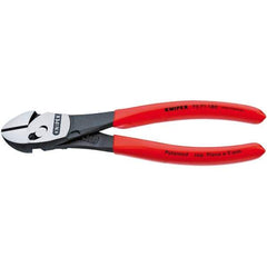 Knipex - 7-1/4" OAL, 24 AWG Capacity, Diagonal Cutter - 1" Jaw Length x 1-3/16" Jaw Width, Oval Head, Ergonomic Grip Handle - Apex Tool & Supply