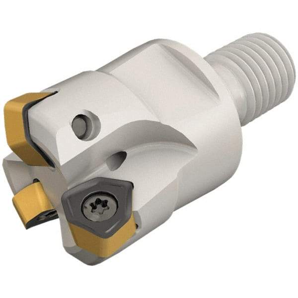 Iscar - 25mm Cut Diam, 0.039" Max Depth, M12 Modular Connection Indexable High-Feed End Mill - Screw Holding Method, H600 WXCU 05 Insert, FF EWX-M-05 Toolholder, Through Coolant - Apex Tool & Supply