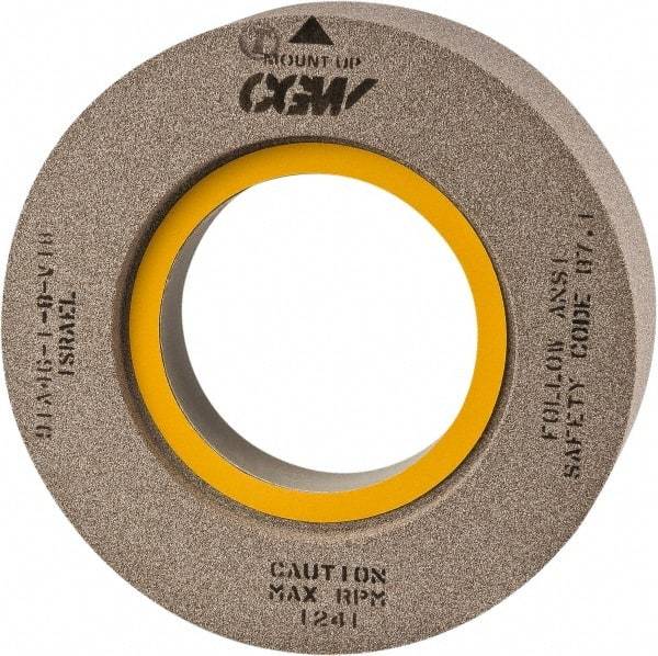 Camel Grinding Wheels - 18" Diam x 8" Hole x 2" Thick, I Hardness, 46 Grit Surface Grinding Wheel - Aluminum Oxide, Type 7, Medium Grade, 1,460 Max RPM, Vitrified Bond, Two-Side Recess - Apex Tool & Supply