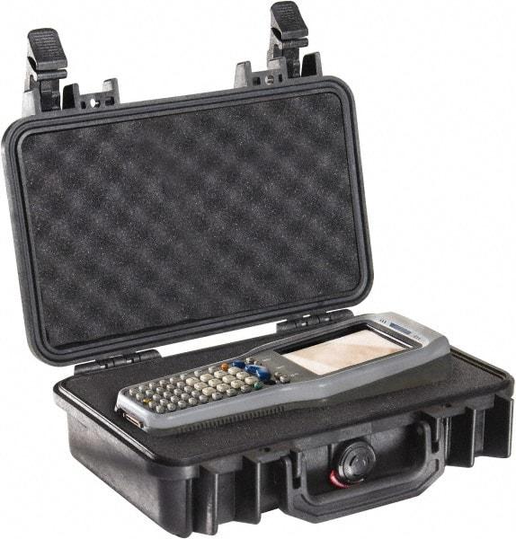 Pelican Products, Inc. - 8-11/32" Wide x 3-25/32" High, Clamshell Hard Case - Black, Polypropylene - Apex Tool & Supply