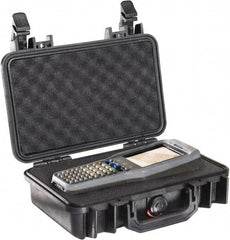 Pelican Products, Inc. - 8-11/32" Wide x 3-25/32" High, Clamshell Hard Case - Black, Polypropylene - Apex Tool & Supply