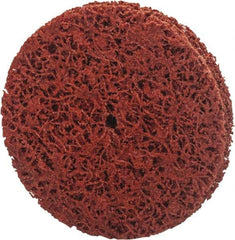 Norton - 4" Extra Coarse Grade Aluminum Oxide/Ceramic Deburring Disc - 1/4" Center Hole, Arbor Connection, Orange, 8,000 Max RPM - Apex Tool & Supply