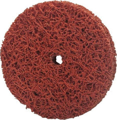 Norton - 8" Extra Coarse Grade Aluminum Oxide/Ceramic Deburring Disc - 1/2" Center Hole, Arbor Connection, Orange, 6,000 Max RPM - Apex Tool & Supply
