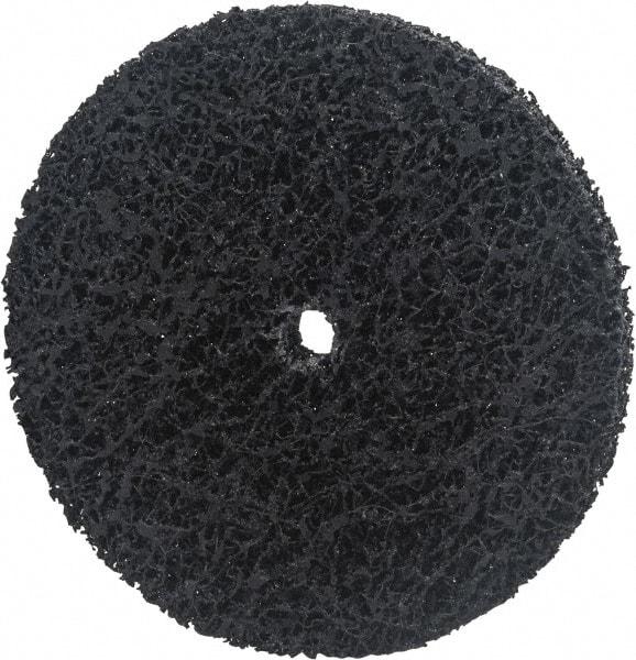 Norton - 7" Extra Coarse Grade Silicon Carbide Deburring Disc - 5/8" Center Hole, Arbor Connection, Black, 8,000 Max RPM - Apex Tool & Supply
