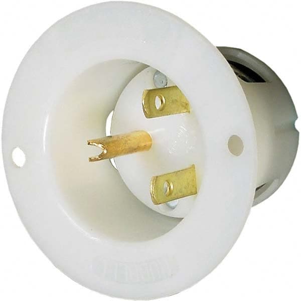 Hubbell Wiring Device-Kellems - Straight Blade Plugs & Connectors Connector Type: Flanged Inlet Grade: Industrial - Apex Tool & Supply