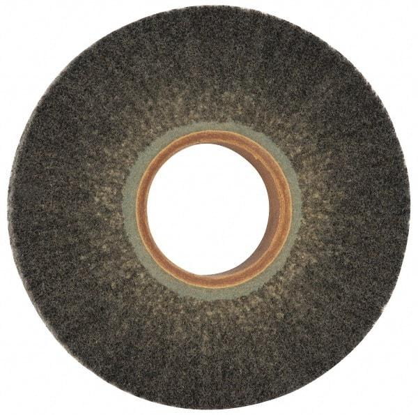 Norton - 6" Diam 220 Grit Silicon Carbide Unmounted Flap Wheel - 2" Hole, 1" Wide, Density 5, Nonwoven, Grade Fine, 3,000 Max RPM - Apex Tool & Supply