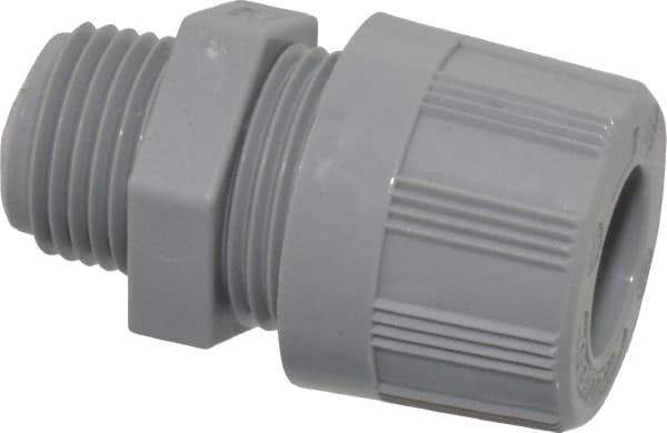 Woodhead Electrical - 6.35 to 7.93mm Capacity, Liquidtight, Straight Strain Relief Cord Grip - 1/2 NPT Thread, Nylon - Apex Tool & Supply