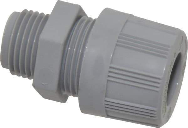 Woodhead Electrical - 7.93 to 9.53mm Capacity, Liquidtight, Straight Strain Relief Cord Grip - 1/2 NPT Thread, Nylon - Apex Tool & Supply