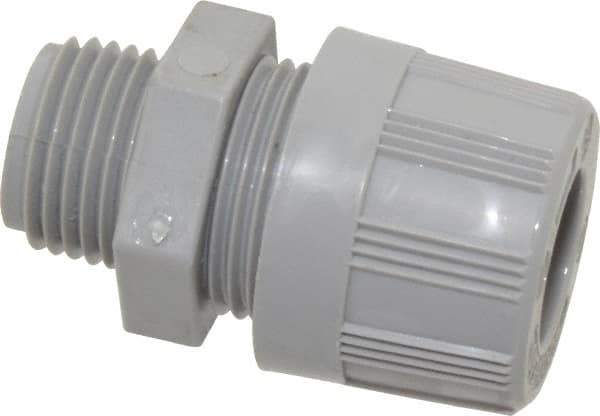 Woodhead Electrical - 11.1 to 12.7mm Capacity, Liquidtight, Straight Strain Relief Cord Grip - 1/2 NPT Thread, Nylon - Apex Tool & Supply