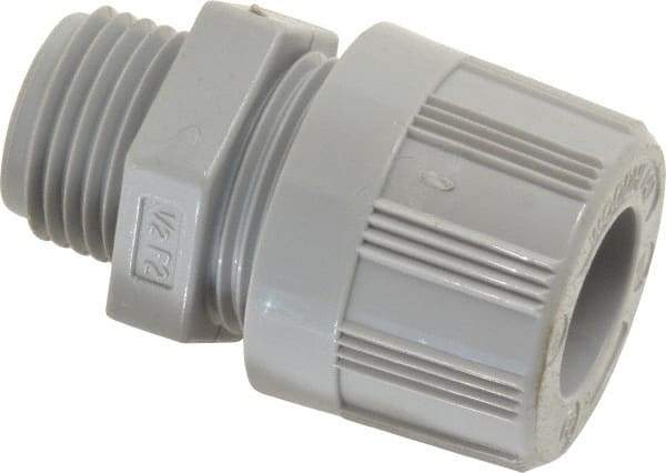 Woodhead Electrical - 14.27 to 15.88mm Capacity, Liquidtight, Straight Strain Relief Cord Grip - 1/2 NPT Thread, Nylon - Apex Tool & Supply