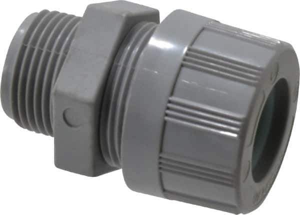 Woodhead Electrical - 9.53 to 11.1mm Capacity, Liquidtight, Straight Strain Relief Cord Grip - 3/4 NPT Thread, Nylon - Apex Tool & Supply