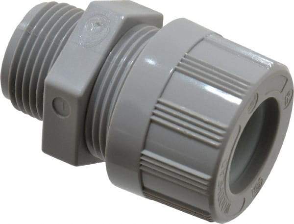 Woodhead Electrical - 14.27 to 17.45mm Capacity, Liquidtight, Straight Strain Relief Cord Grip - 3/4 NPT Thread, Nylon - Apex Tool & Supply