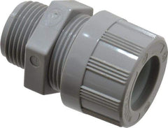 Woodhead Electrical - 14.27 to 17.45mm Capacity, Liquidtight, Straight Strain Relief Cord Grip - 3/4 NPT Thread, Nylon - Apex Tool & Supply