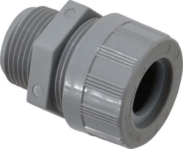 Woodhead Electrical - 19.05 to 22.23mm Capacity, Liquidtight, Straight Strain Relief Cord Grip - 1 NPT Thread, Nylon - Apex Tool & Supply