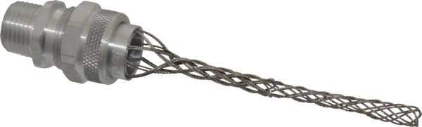 Woodhead Electrical - 6.35 to 9.53mm Capacity, Liquidtight, Straight Strain Relief Cord Grip - 1/2 NPT Thread, 4-1/2" Long, Aluminum - Apex Tool & Supply