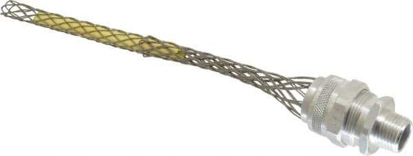 Woodhead Electrical - 15.88 to 19.05mm Capacity, Liquidtight, Straight Strain Relief Cord Grip - 1/2 NPT Thread, 7" Long, Aluminum - Apex Tool & Supply