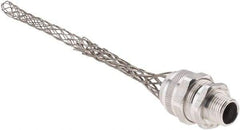 Woodhead Electrical - 19.05 to 22.23mm Capacity, Liquidtight, Straight Strain Relief Cord Grip - 1/2 NPT Thread, 7" Long, Aluminum - Apex Tool & Supply
