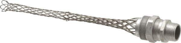 Woodhead Electrical - 15.88 to 19.05mm Capacity, Liquidtight, Straight Strain Relief Cord Grip - 3/4 NPT Thread, 9-1/2" Long, Aluminum - Apex Tool & Supply