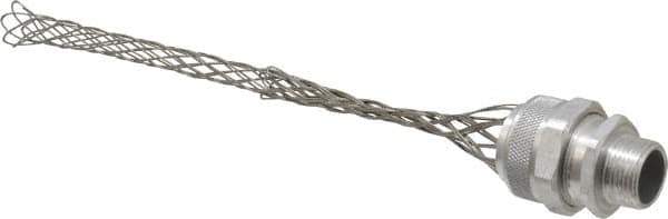 Woodhead Electrical - 19.05 to 22.23mm Capacity, Liquidtight, Straight Strain Relief Cord Grip - 3/4 NPT Thread, 9-1/2" Long, Aluminum - Apex Tool & Supply