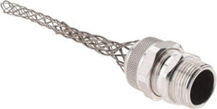 Woodhead Electrical - 11.1 to 14.4mm Capacity, Liquidtight, Straight Strain Relief Cord Grip - 1 NPT Thread, 5-3/4" Long, Aluminum - Apex Tool & Supply