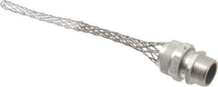 Woodhead Electrical - 15.88 to 19.05mm Capacity, Liquidtight, Straight Strain Relief Cord Grip - 1 NPT Thread, 8-1/2" Long, Aluminum - Apex Tool & Supply