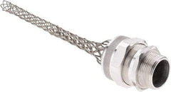 Woodhead Electrical - 19.05 to 22.23mm Capacity, Liquidtight, Straight Strain Relief Cord Grip - 1-1/4 NPT Thread, 9-1/8" Long, Aluminum - Apex Tool & Supply
