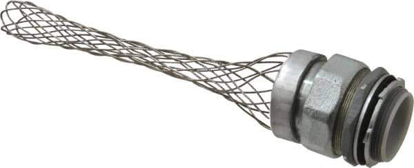 Woodhead Electrical - Liquidtight, Straight Strain Relief Cord Grip - 2 NPT Thread, 7-1/2" Long, Iron & Zinc-plated Steel - Apex Tool & Supply