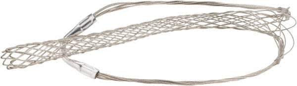 Woodhead Electrical - 1-3/4 to 1.99 Inch Cable Diameter, Tinned Bronze, Single Loop Support Grip - 34 Inch Long, 2,640 Lb. Breaking Strength, 20 Inch Mesh Length - Apex Tool & Supply