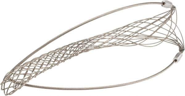 Woodhead Electrical - 2-1/2 to 2.99 Inch Cable Diameter, Tinned Bronze, Single Loop Support Grip - 42 Inch Long, 3,760 Lb. Breaking Strength, 24 Inch Mesh Length - Apex Tool & Supply