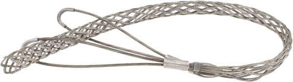 Woodhead Electrical - 1-1/4 to 1.49 Inch Cable Diameter, Tinned Bronze, Double Loop Support Grip - 41 Inch Long, 4,720 Lb. Breaking Strength, 31 Inch Mesh Length - Apex Tool & Supply