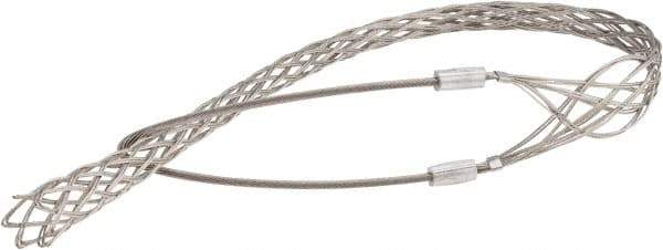 Woodhead Electrical - 1-1/2 to 1.99 Inch Cable Diameter, Tinned Bronze, Single Loop Support Grip - 45 Inch Long, 4,720 Lb. Breaking Strength, 35 Inch Mesh Length - Apex Tool & Supply