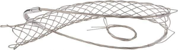 Woodhead Electrical - 1-1/2 to 1.74 Inch Cable Diameter, Tinned Bronze, Single Loop Support Grip - 30 Inch Long, 1,680 Lb. Breaking Strength, 18 Inch Mesh Length - Apex Tool & Supply