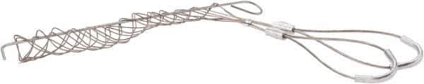 Woodhead Electrical - 1/2 to 0.61 Inch Cable Diameter, Tinned Bronze, Double Loop Support Grip - 18 Inch Long, 770 Lb. Breaking Strength, 11 Inch Mesh Length - Apex Tool & Supply