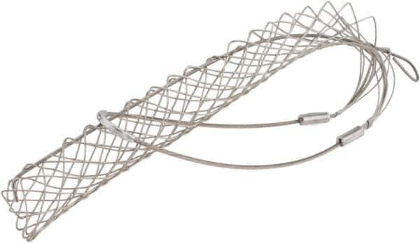 Woodhead Electrical - 1-3/4 to 1.99 Inch Cable Diameter, Tinned Bronze, Single Loop Support Grip - 34 Inch Long, 2,640 Lb. Breaking Strength, 20 Inch Mesh Length - Apex Tool & Supply