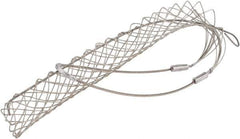 Woodhead Electrical - 1-3/4 to 1.99 Inch Cable Diameter, Tinned Bronze, Single Loop Support Grip - 34 Inch Long, 2,640 Lb. Breaking Strength, 20 Inch Mesh Length - Apex Tool & Supply