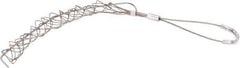 Woodhead Electrical - 1/2 to 0.61 Inch Cable Diameter, Tinned Bronze, Offset Loop Support Grip - 18 Inch Long, 770 Lb. Breaking Strength, 11 Inch Mesh Length - Apex Tool & Supply